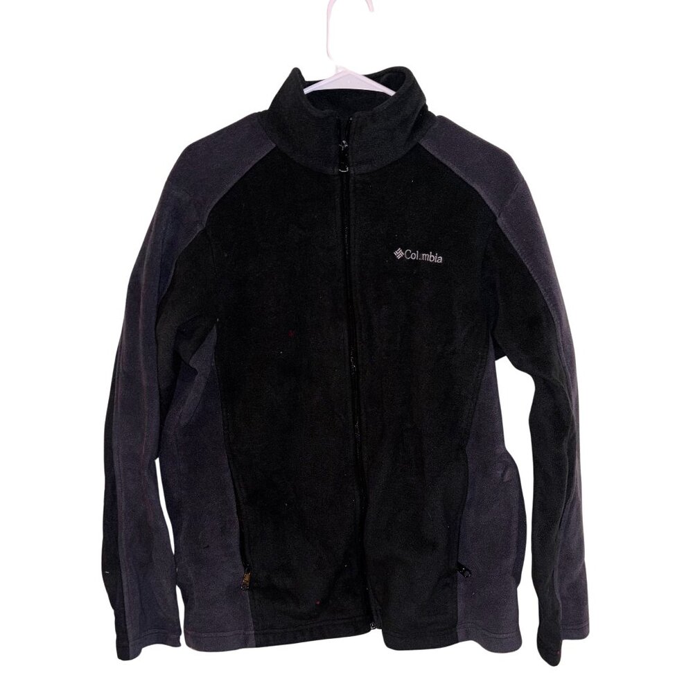 Columbia Sportswear Full Zip Fleece Jacket Gray Outdoor Hiking